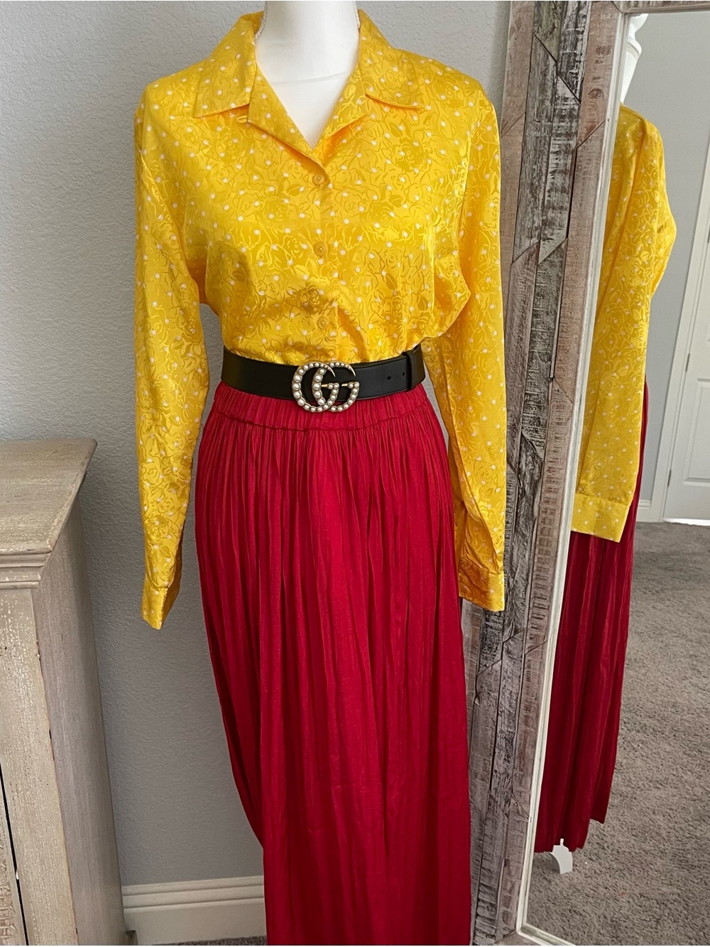 Red Maxi Skirt